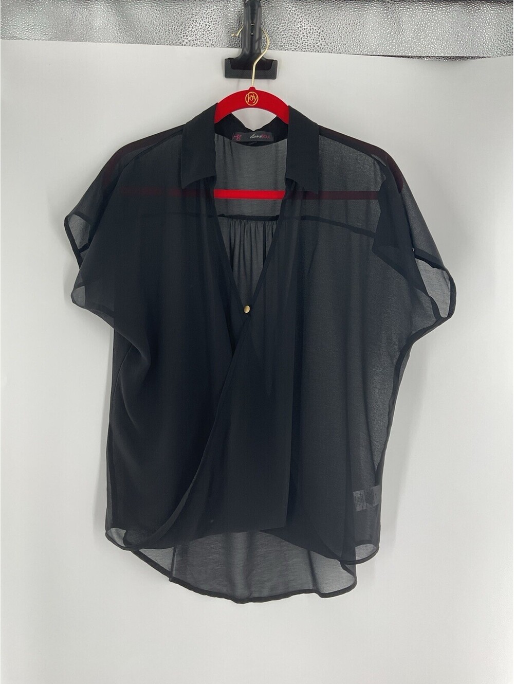 Heart Soul Women’s Extra Large Black Sheer Blouse 124